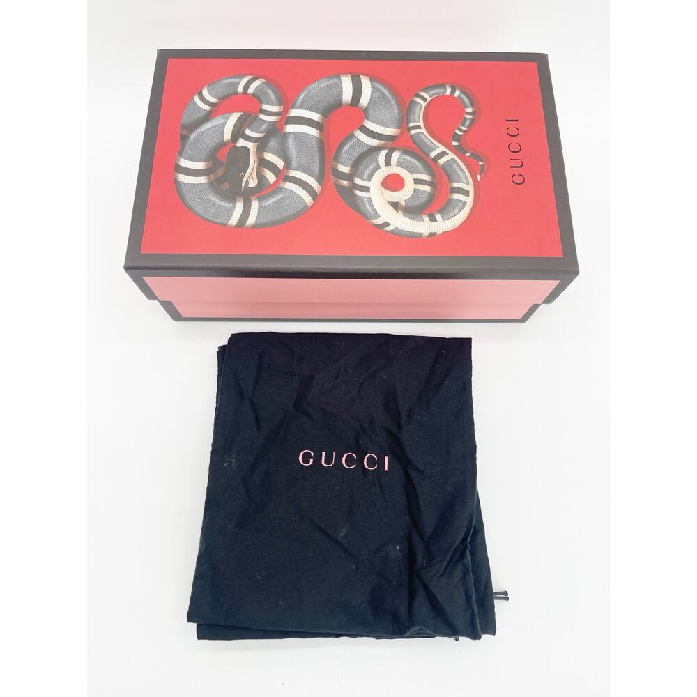 Gucci Marmont Kiltie Zebra Stripe Black White Leather Block Heel Pumps IT 37.5 - Picture 15 of 16
